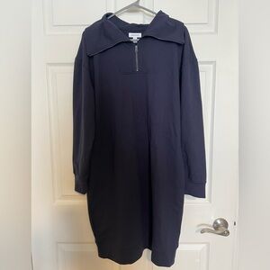Nordstrom Blue Quarter Zip Sweater Dress Size S NWT